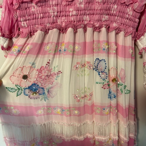 Fillyboo Pink and White Long Sleeve Maxi Dress - Picture 8 of 11